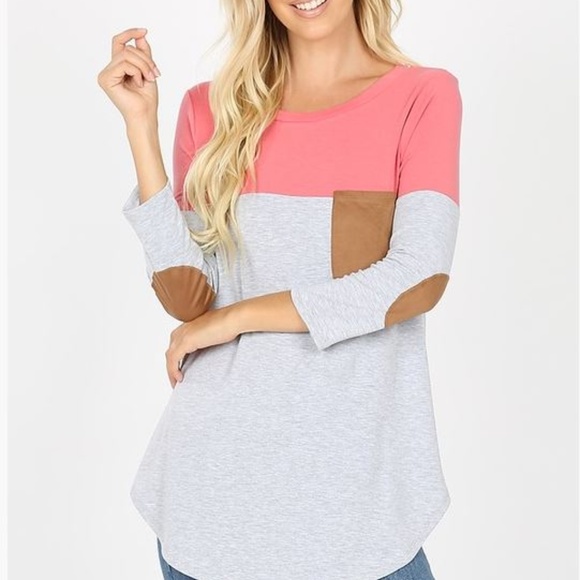 PREMIUM COLOR BLOCK POCKETS & ELBOW PATCH TOP - Picture 2 of 2